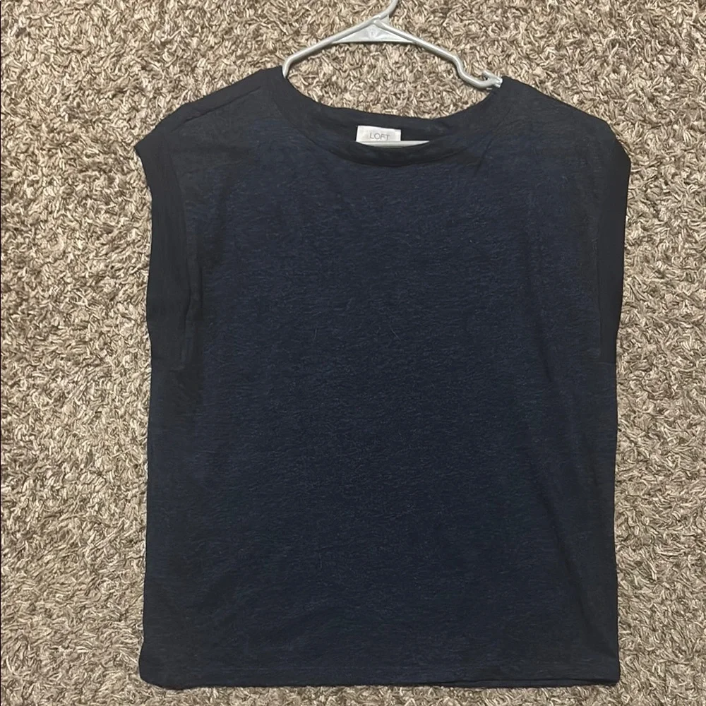 LOFT Navy Blue Sleeveless Top - Picture 1 of 4